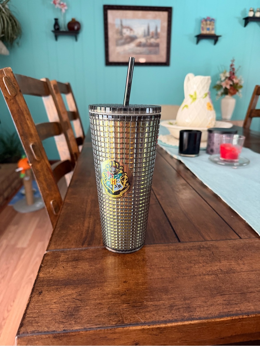 Harry Potter Crest Textured Metallic Tumbler - Silver